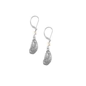 Mini Oyster Drop Earrings with Pearl