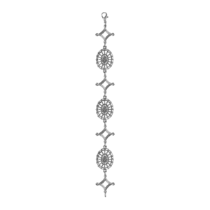 DAR Oval and Diamond Link Together Bracelet