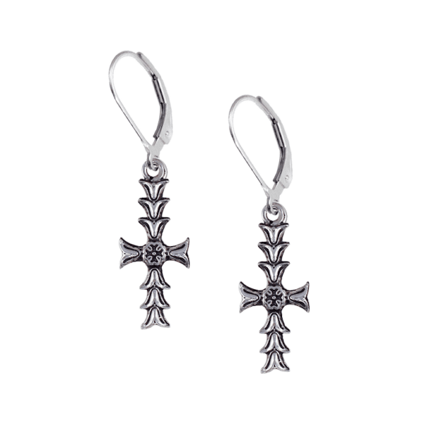 DAR Cross Leverback Earrings