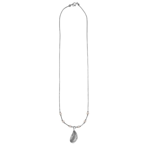 Atlantic Oyster on Liquid Silver Freshwater Pearl Necklace