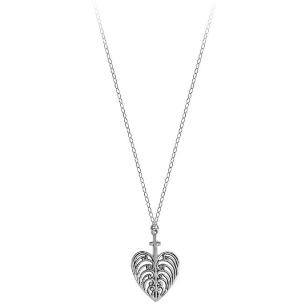 Philip Simmons Heart with Cross on Cable Chain Necklace