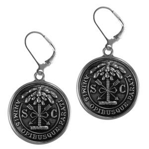 The Citadel Button Leverback Earrings*