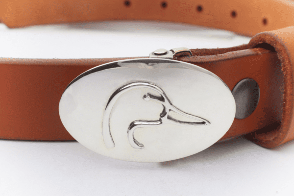 Ducks Unlimited Sterling Silver Small Oval Belt Buckle